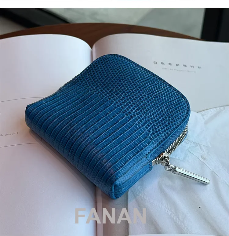 FANAN First-Layer Cowhide Crocodile Pattern Jewelry Storage Bag ,Coin Purse Necklace Ring Bag Woman Mini Travel Storage Bag