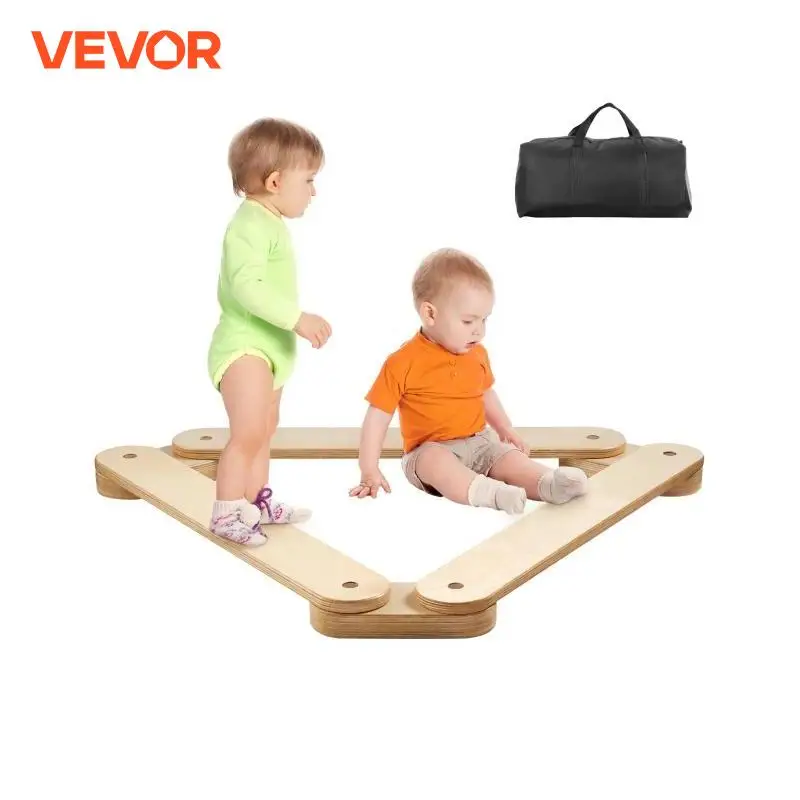 VEVOR Balance Beam Stepping Stones Indoor & Outdoor Wooden Toddler Balance Boards Montessori Toy for Kids 2-6 Girls Boys Gift