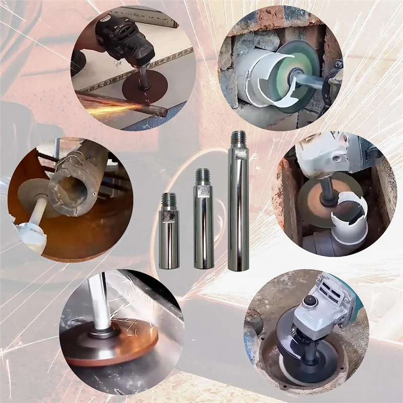 

AEE2-5/8Inch-11 Angle Grinder Extension Shaft Connecting Rod With Grinder Adjustable Spanner Wrench Flange Nut Kit