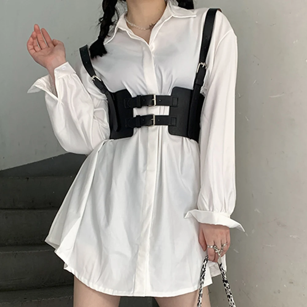 Luxury Belt for Women Sexy Harness Corset Punk Girl Wide Waist Strap PU Leather Lingerie Sword Belt JK Accessories Shirt Dress