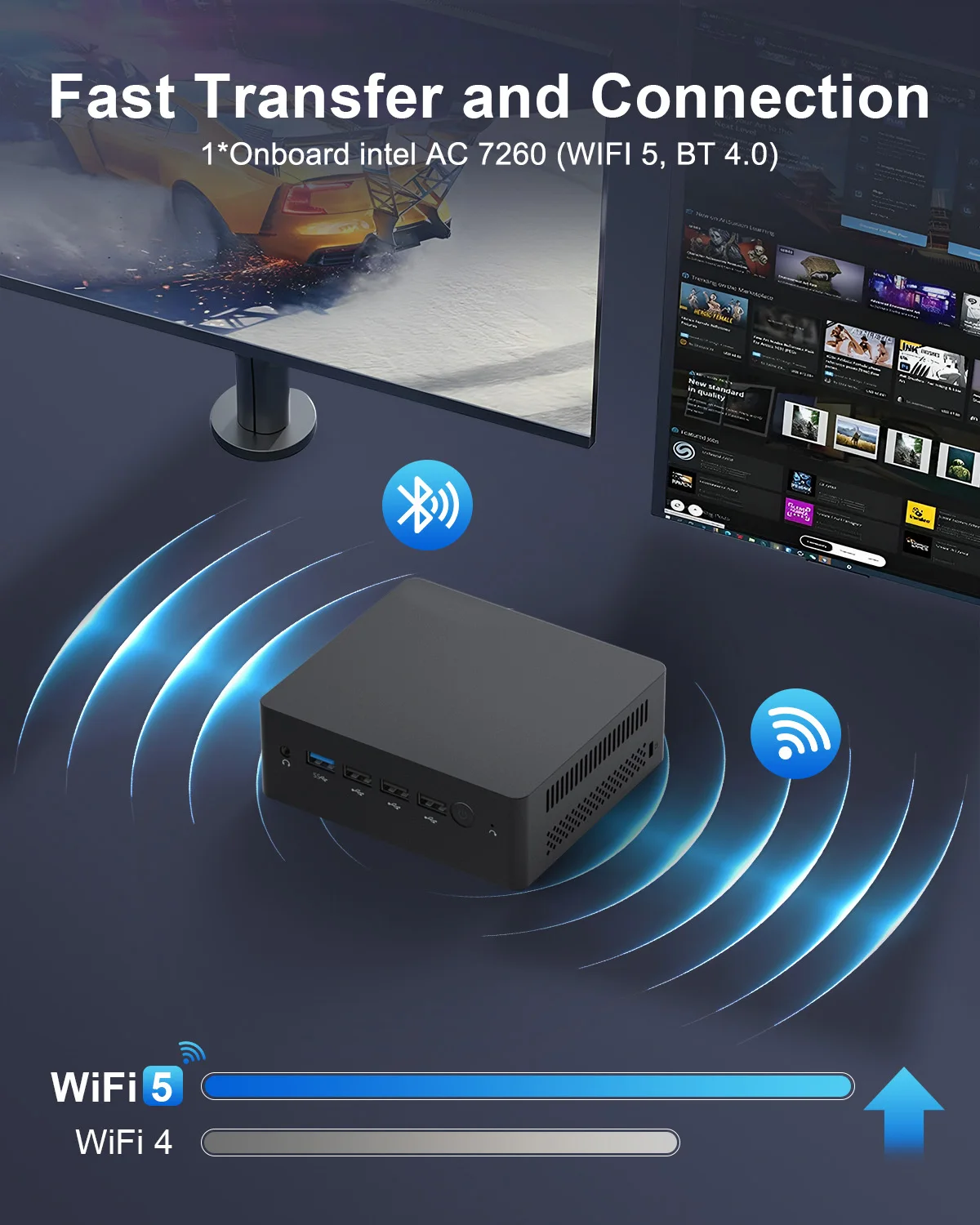 HYSTOU-Mini PC con procesador Intel Core Bureau, PC con software Windows 10, Linux, CPU N100, 4 USB, 2 LAN, DP, HD-MI, DDR5