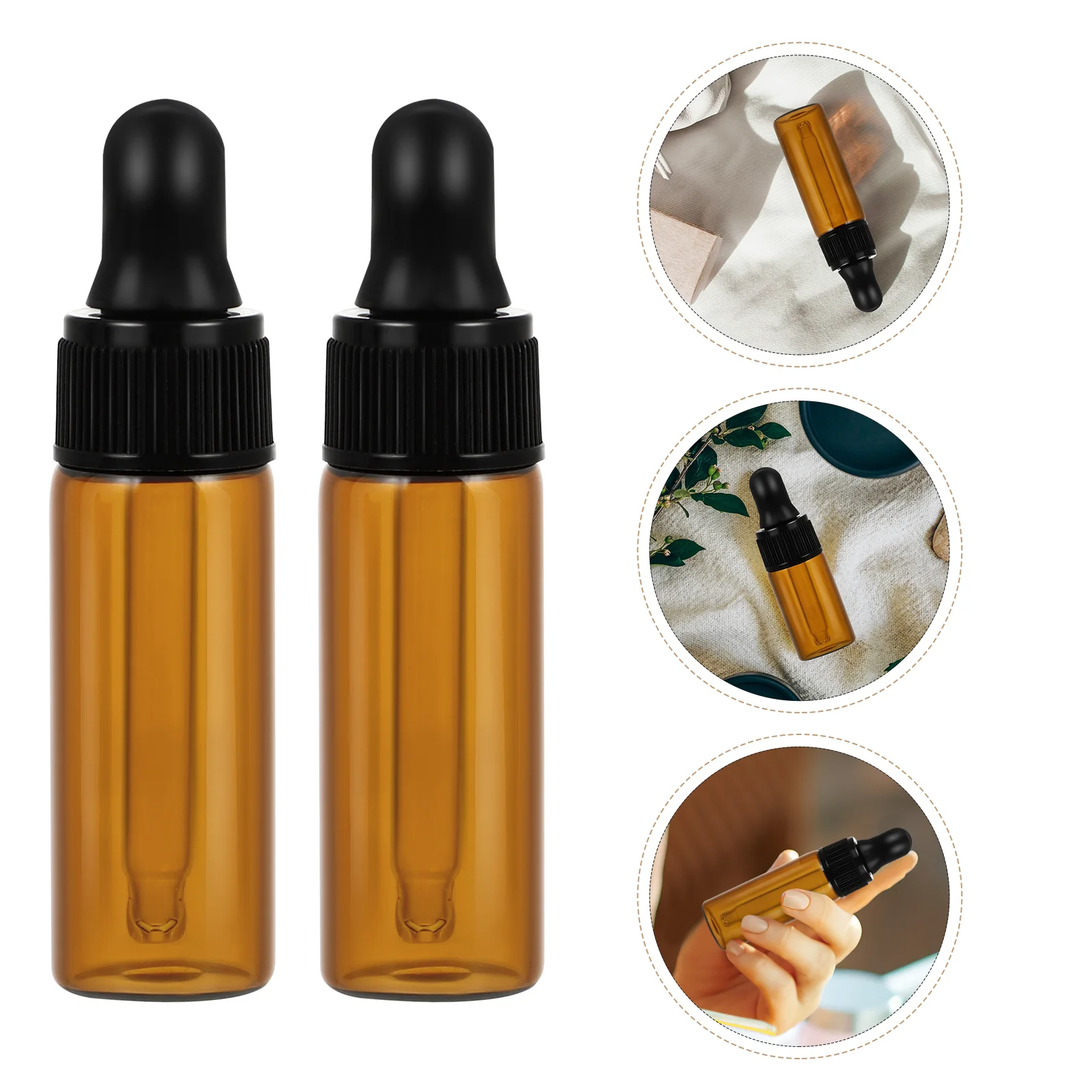 

12PC Mini Glass Vial Bottles Dark Brown Dropper Empty Bottle for Essential Oils Chemistry and Perfumes (1ML 2ML 3ML 5ML )