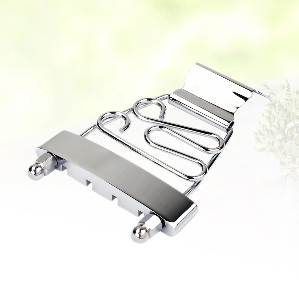 

4 String Guitar Bridge Tailpiece Ga421 Adjustable For Replacement Guitar Parts Silver