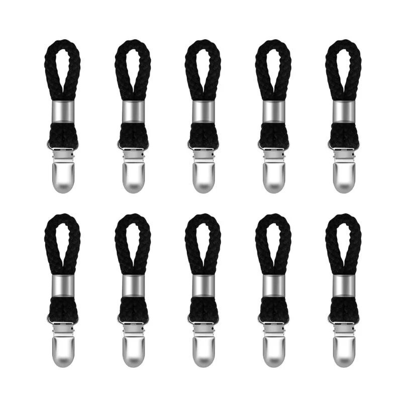 

JU64 10Pcs Braided Cotton Rings Towel Clip Towel Hook Holder Towel Hangers Rack Metal Clip Home Storage Hanger Easy to Use