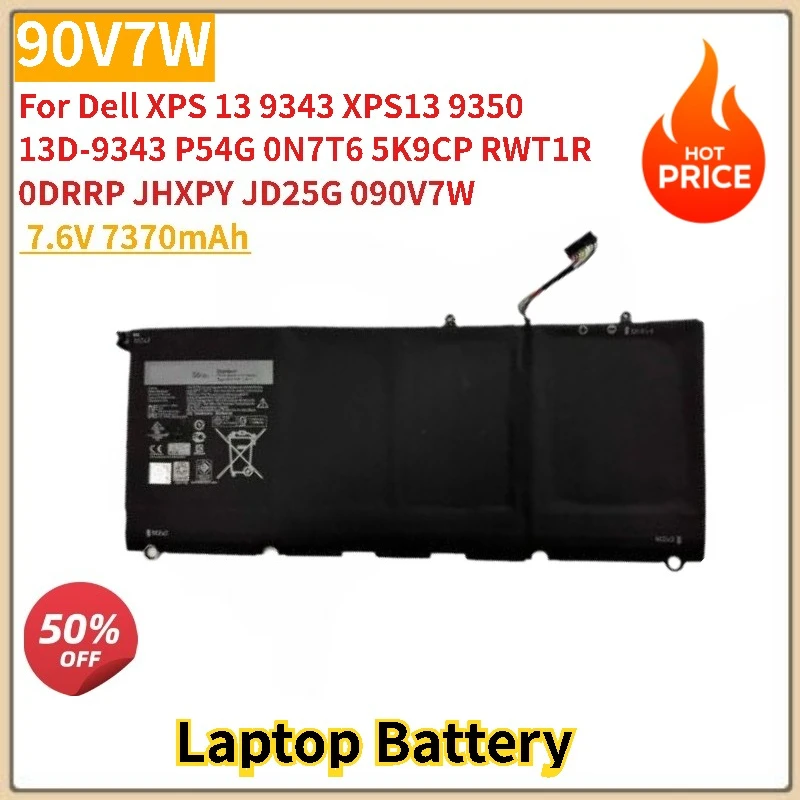 

90V7W Laptop Battery 7.6V 7370mAh for Dell XPS 13D-9343 P54G 0N7T6 5K9CP RWT1R 13 9343 XPS13 9350 Brand-New High Quality