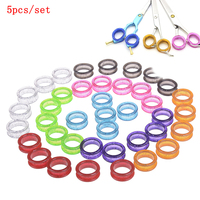 5Pcs Professional Silica Gel Hair Scissors Ring Cutting Barber Makas Scissor Circle Thinning Shears Hairdressing Scissors Rings