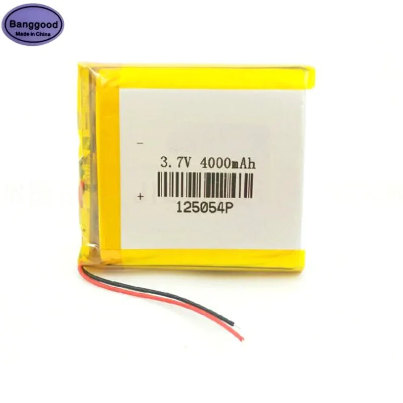 

3.7V 4000mAh 125054 Lipo Polymer Lithium Rechargeable Li-ion Battery For Smart Phone MP3 MP4 Navigation Instruments Toys