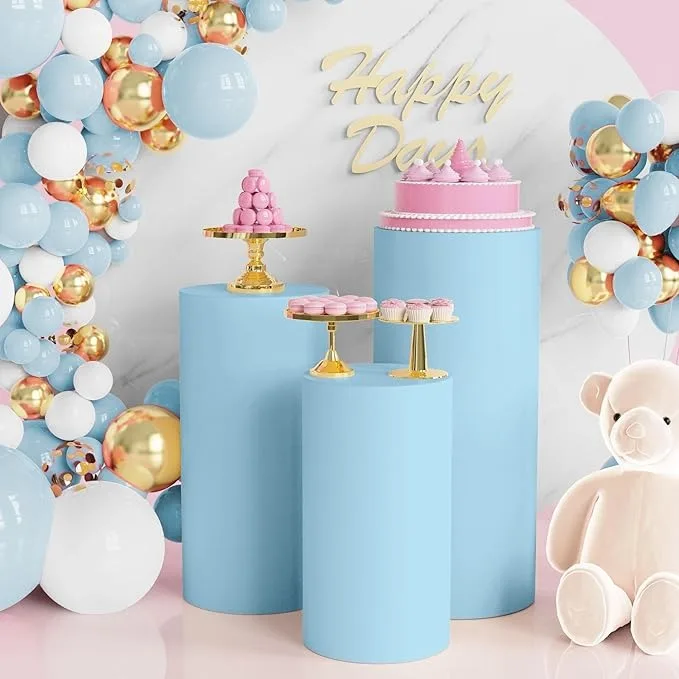 Wedding Party Cylinder Covers Solid Color  Ceremony Cake Stand Decor Supplies Home Decoration