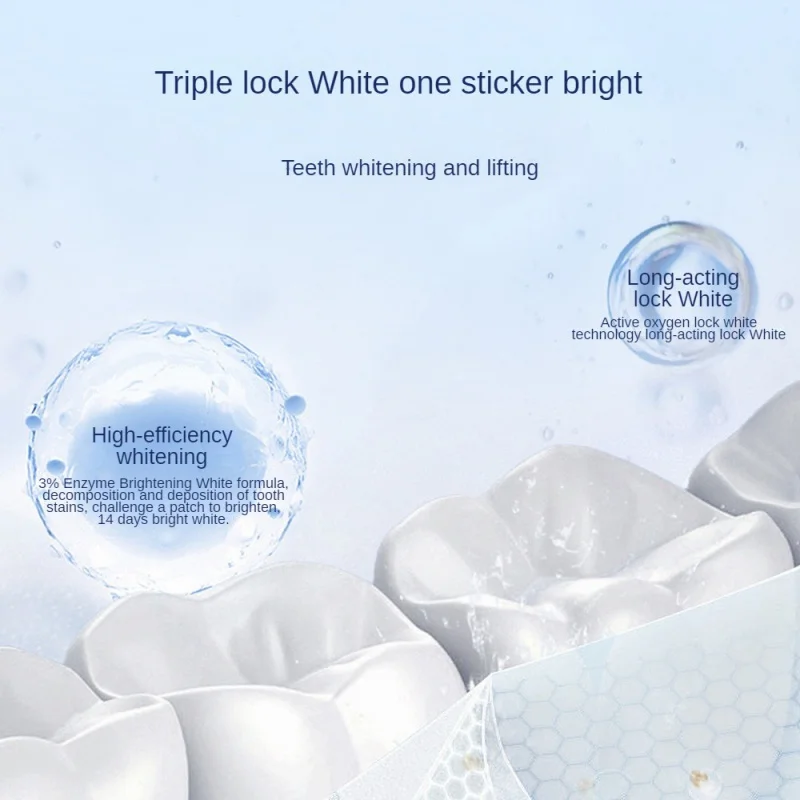 Menta abbagliante sbiancante strisce per denti adesivi per rimuovere giallo e macchie igiene igiene igiene orale confezione per la pulizia dentale da 14 paia