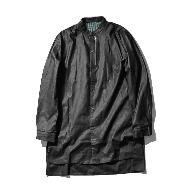 

Men's Casual Silk Linen Long Sve irt Jaet Spring Autumn Loose Fit Small Stand Collar Traditional Chinese Sle Outerwear
