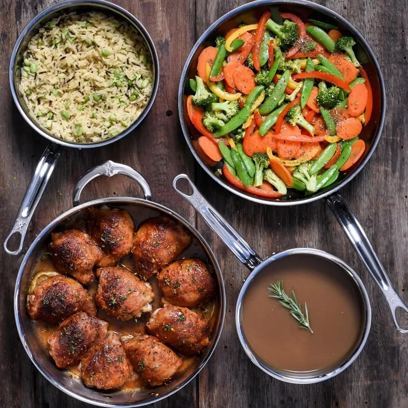 ProBond Collection - Professional Clad Stainless Steel 10-Piece Ultimate Cookware Set, Induction Cooktop Compatible