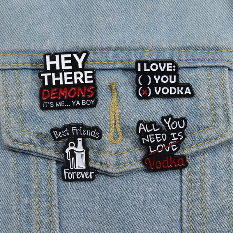 ALL YOU NEED IS LOVE Enamel Pins Custom Best Friends Forever Brooches Lapel Badges Cartoon Funny Jewelry Gift for Friends