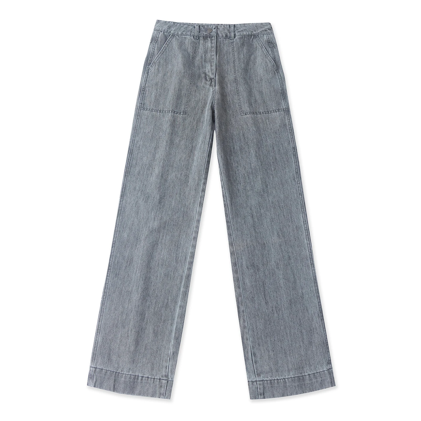 Retro High Waist Casual Denim Jeans Spring New Women's Multi-Pocket Washed Long Pants Fashionable Versatile Ladies Trousers