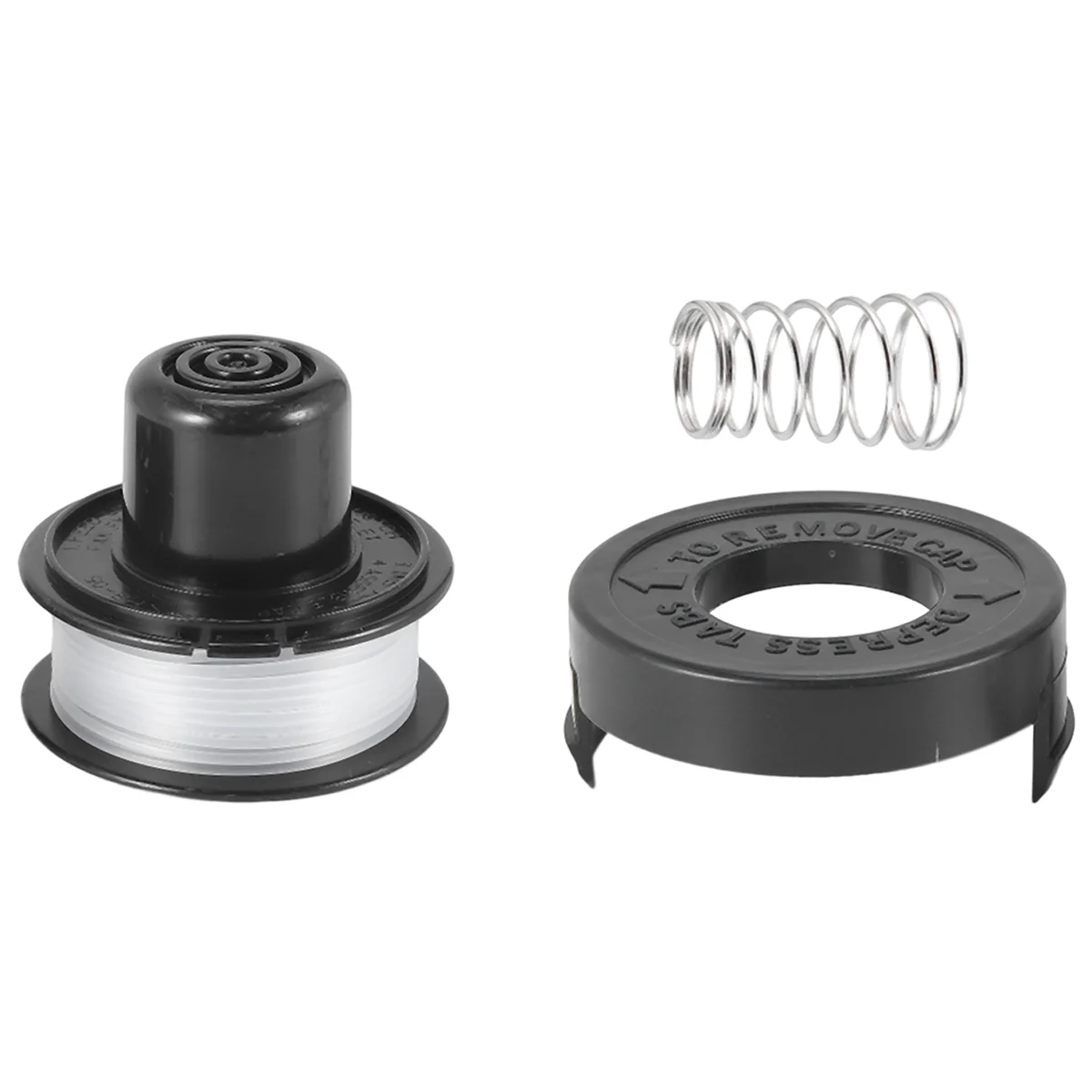 RS-136 Replacement String Trimmer Spool Line for BLACK+DECKER ST4000 ST4500 (1 Spool, 1 Cap and 1 Spring)