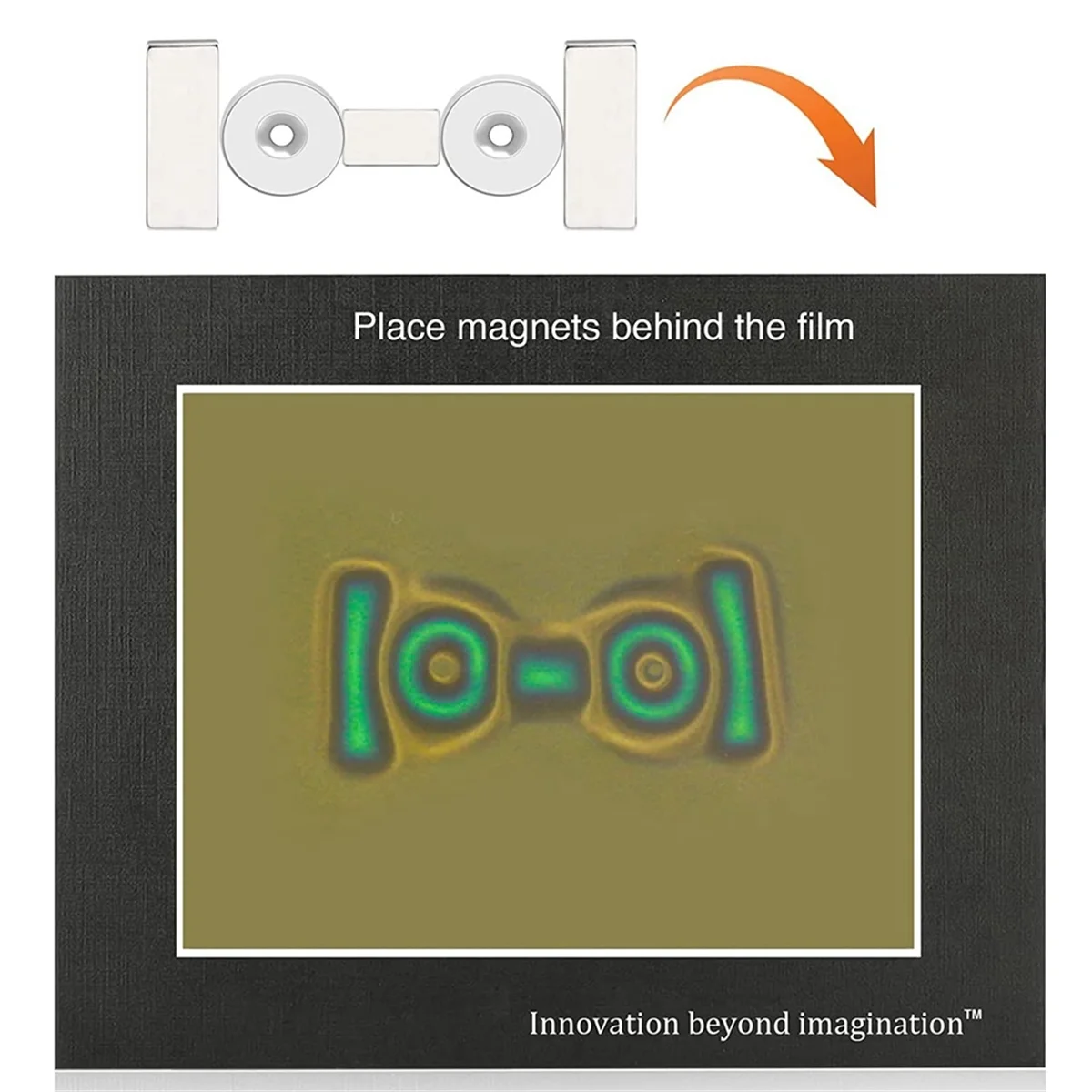 Pellicola di visualizzazione magnetica, pellicola di visualizzazione del campo magnetico verde da 6 x4 pollici, Display a flusso magnetico, rilevatore di campo magnetico, riutilizzabile