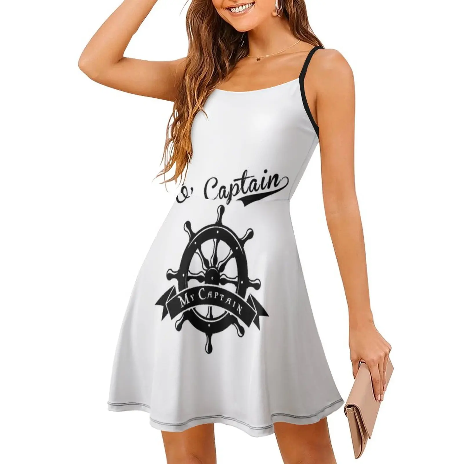 오 캡틴 마이 캡틴 월트 화이트먼 시 보헤미안 민소매 드레스 여성용 프린트 비치 파티 드레스 책 애호가 책벌레