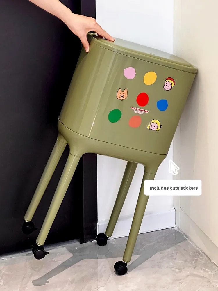 

Кухонная корзина с высокими ножками, большая емкость с крышкой, гигиеническая корзина с защитой от запаха, корзина для бумаги Pr pe не требуется