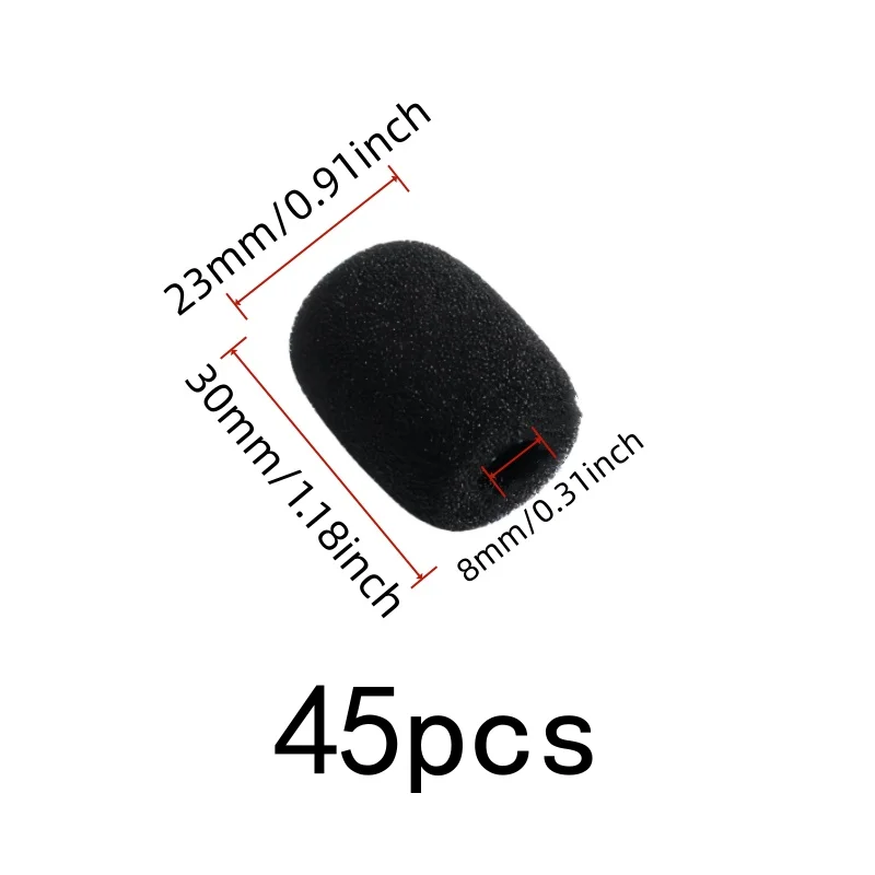 45 pcs Foam Mic Windshields, Live Streaming, Dust Protection Cover, Wind Noise Reduction, Multipurpose