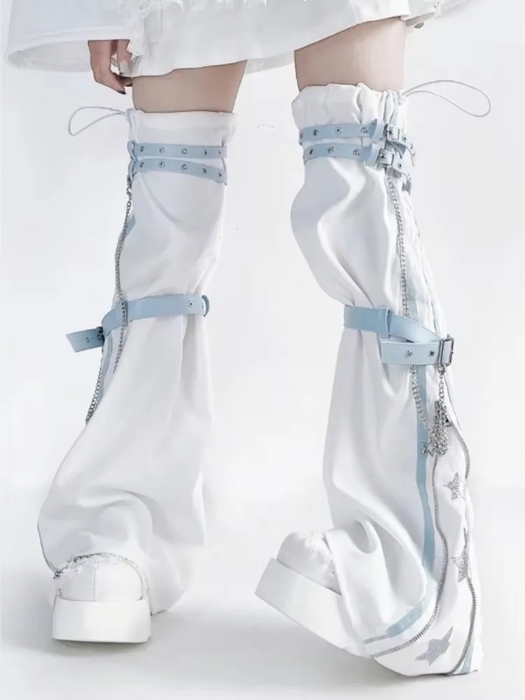 Summer Japanese Y2k Leg Warmer Subculture Strap Leg Cover Spicy Girl Jk Student Pile Up Socks Women Lolita Long Socks Boot Cuffs