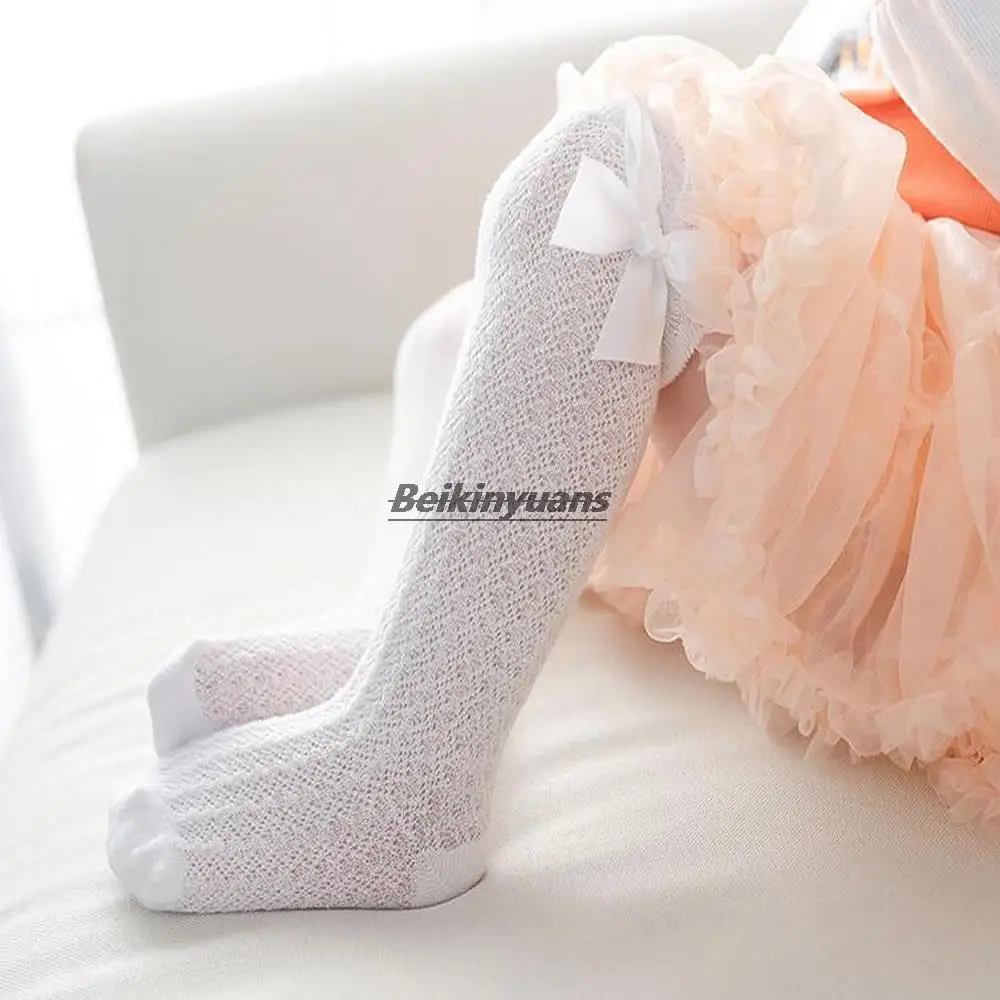 

New summer children's socks girls mesh mosquito socks side big bow baby princess stockings