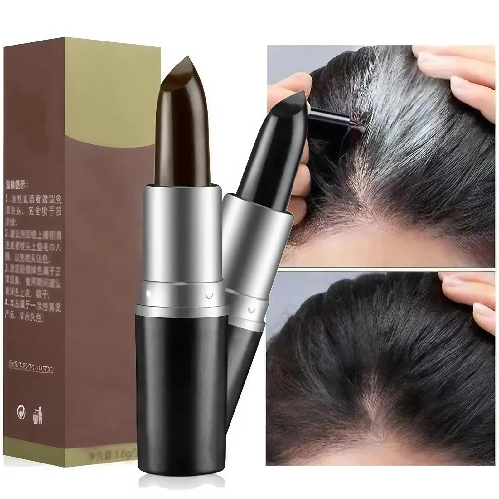 Hair Dye Cream - Instant Gray Root Coverage, Temporary Hair Color Modifying Cream Stick, White Hair Style Cover Up, Makeup Tool