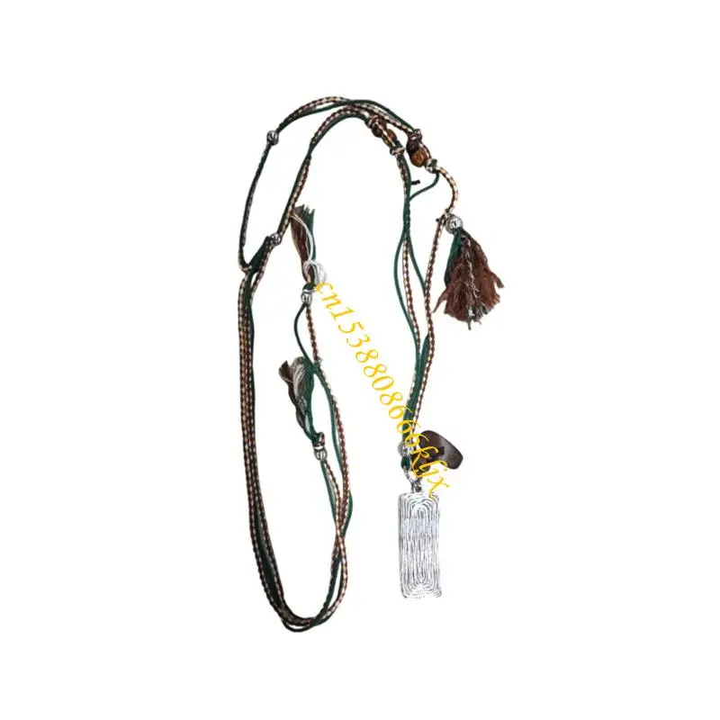 Trendy Crinkle Pattern Necklace Crafted From Bead And Soft Adjustable Cord 066C