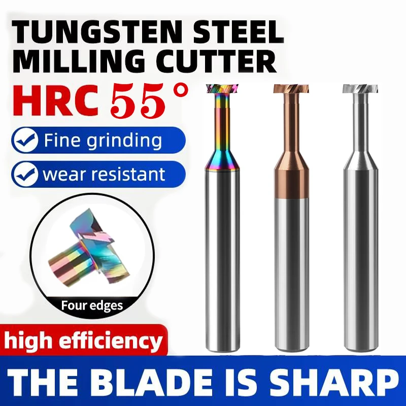 T-shaped Milling Cutter T-Slot Milling Cutter HRC58° 4Flutes End Mills Carbide Tungsten Steel T Slot Endmill Groove Type Cutters