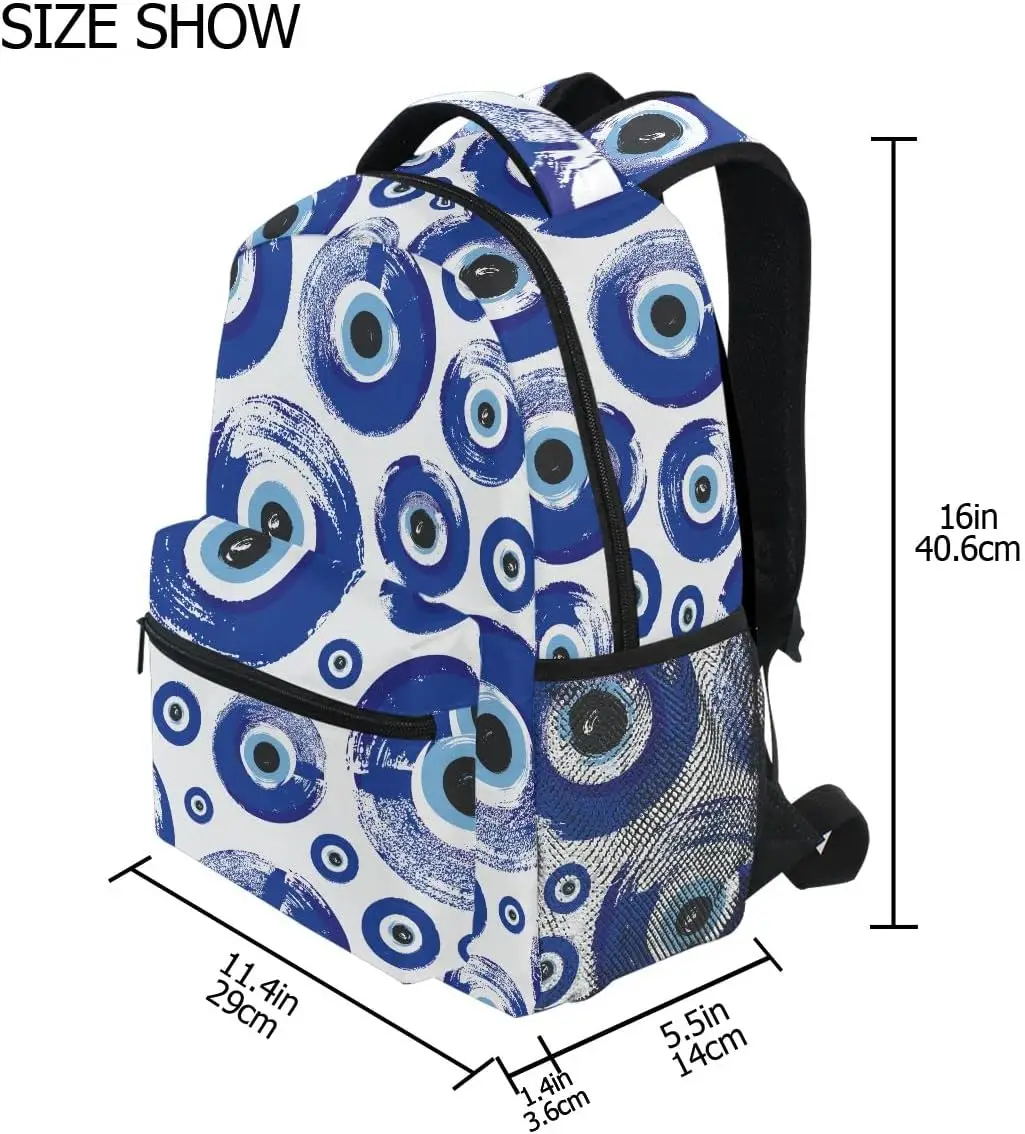 Evil Turkish Eyes Backpack Laptop Bag Daypack Travel Hiking School Backpacks for Men Women Kids Girls Boys