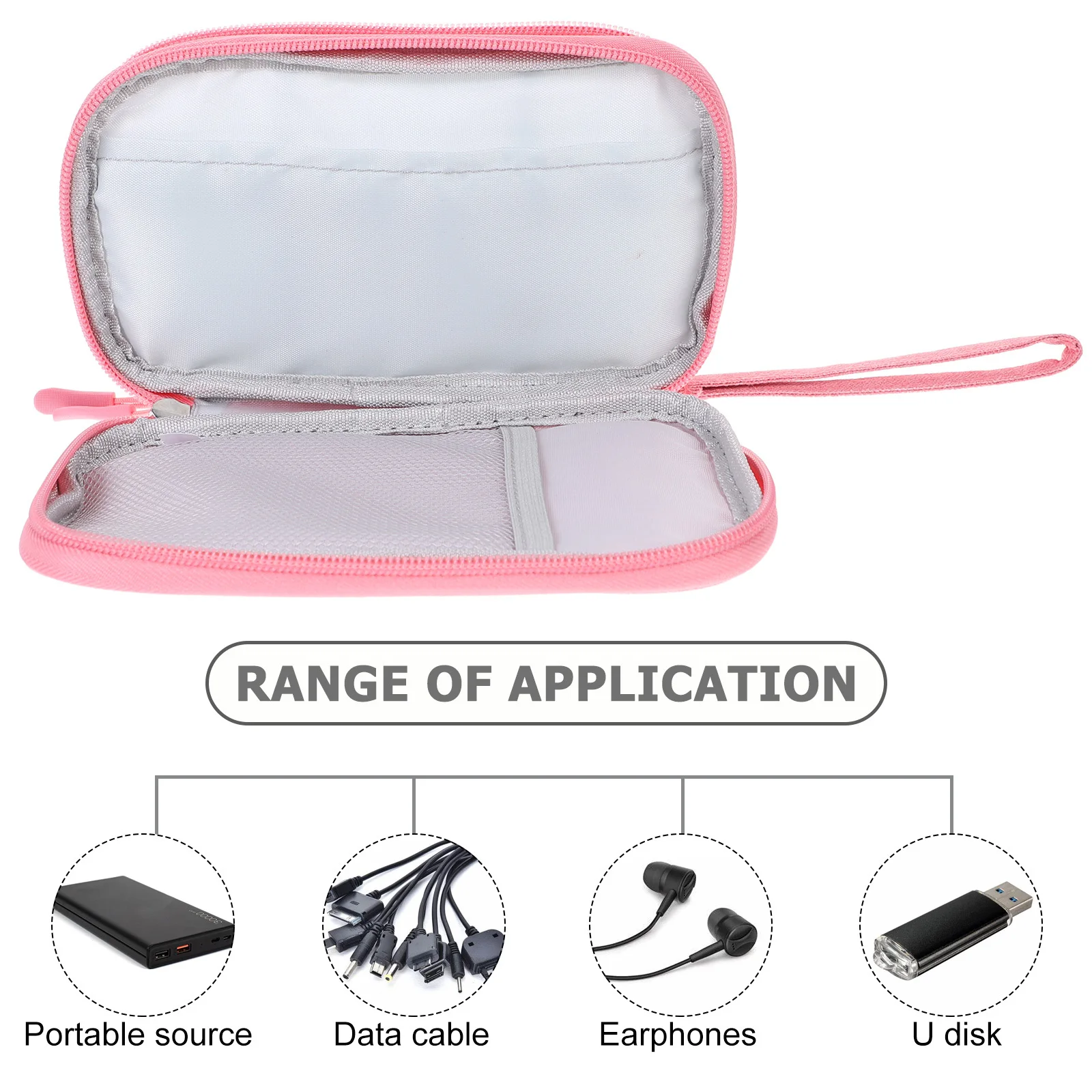 

Electronics Accessory Storage Bag Lightweight Compact Digital Organizer Pouch Protective Carrying Case for Travel Home