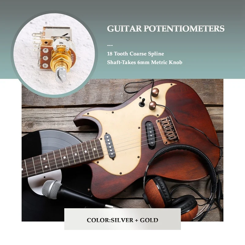 실용적인 기타 포트 500K 짧은 분할 샤프트 오디오 테이퍼 푸시/풀 전위차계