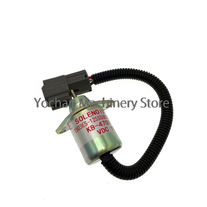 

12V Fuel Shutdown Solenoid For Yanmar John Deere Komatsu Excavator Tractor 119233-77932 1503ES-12S5SUC12S 119233-77932 3TNV88 D