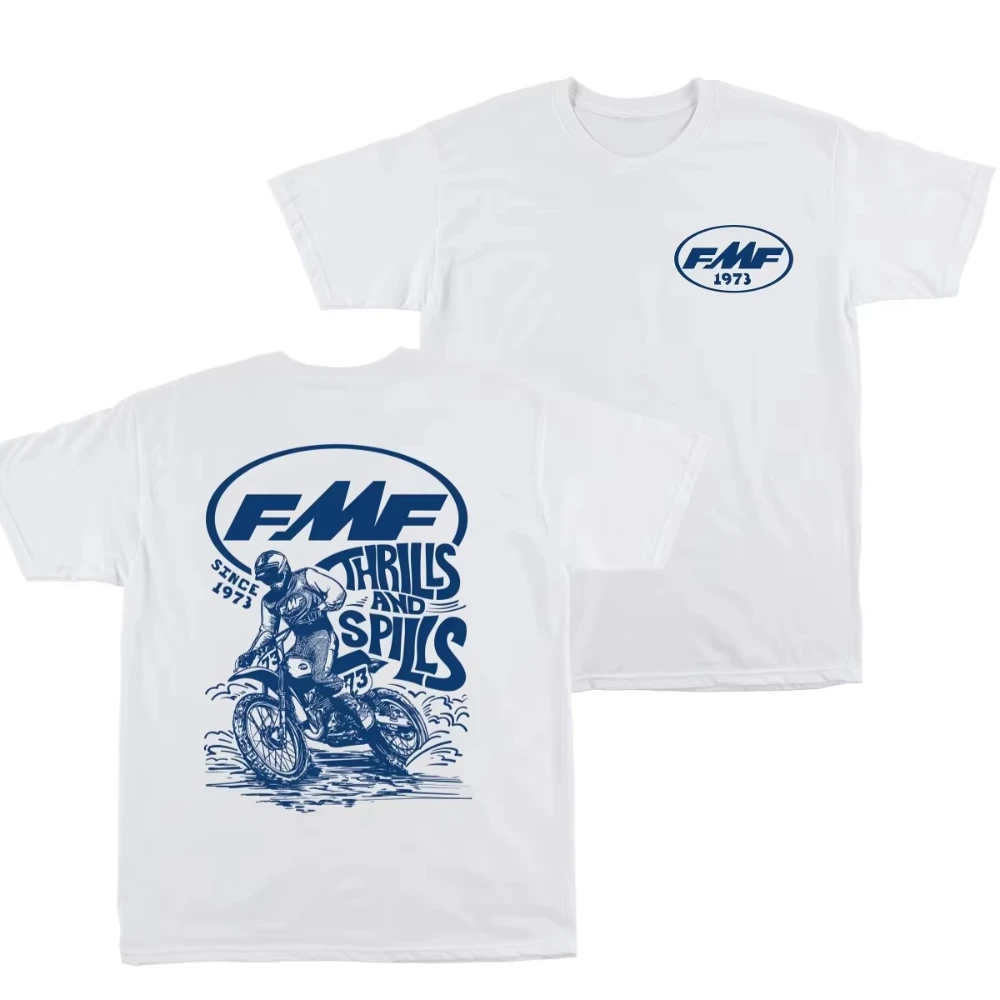 2026 Unisex Vintage Biker Dirt Bike Graphic T-shirt Oversized Short Sleeve Tee Moto Print Loose Summer Cotton Trendy Top