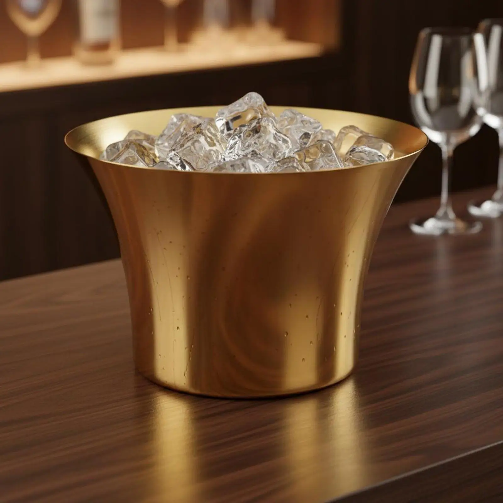Modern Stainless Steel Ice Bucket Double Walled Beverage Tub for Wine Beer Chilling at Bar or Home Events
