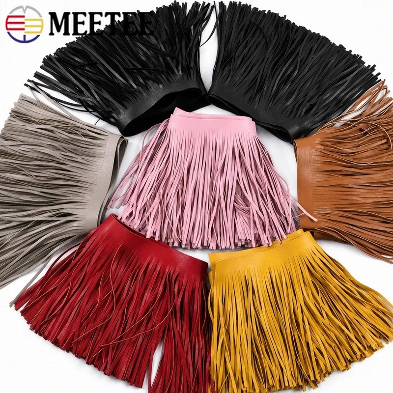 

2M 10/15/20/25/30cm PU Leather Tassel Fringe Lace Trim Ribbon for Sewing Bag Dress Jacket Clothes Decor Trimming DIY Accessories