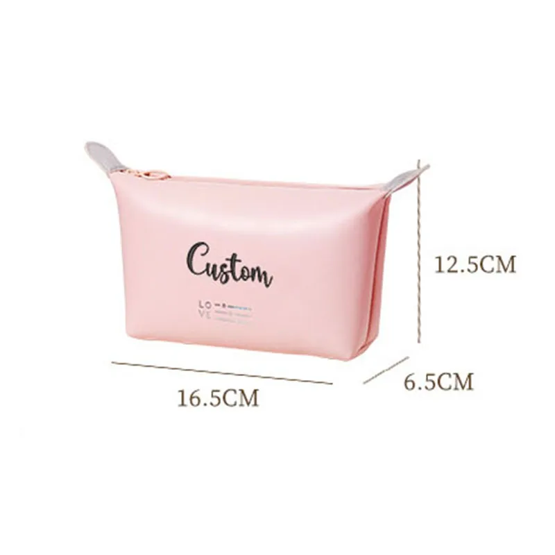 Personalized PU Waterproof Amenity Bag Custom Embroidery Convenient Clutch Bag Candy Color Dumpling Shape Cosmetic Bag