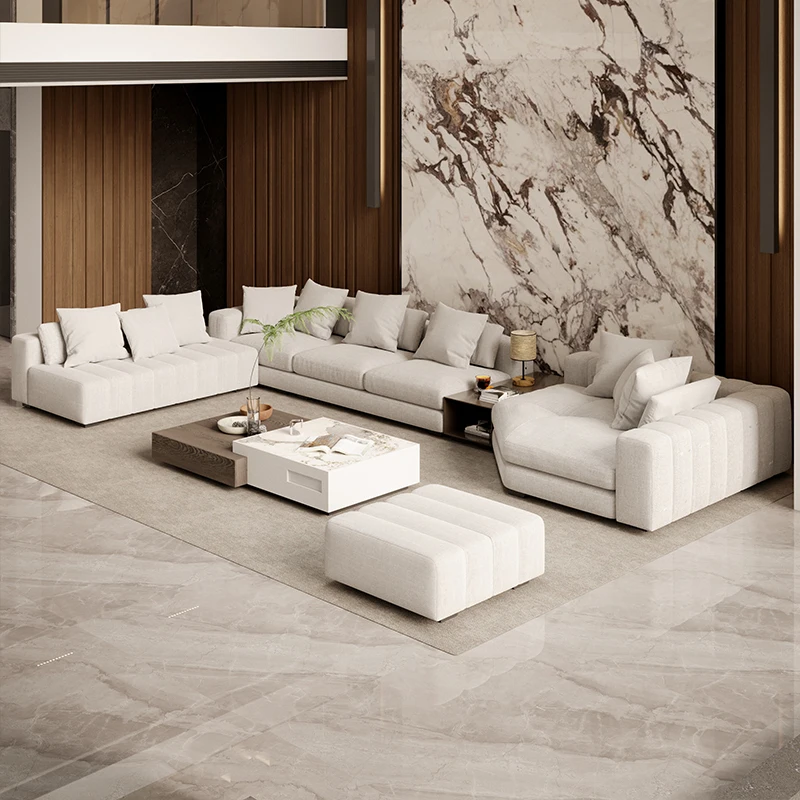 

linen large combination large flat-floor villa home sofa combination corner princess piano keys special-shaped minimalist