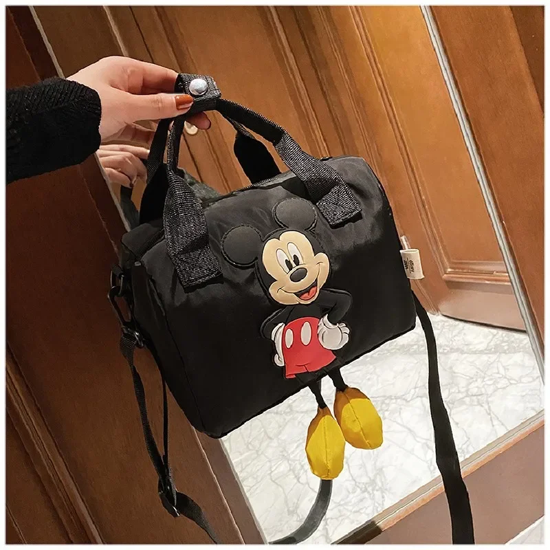 4 Style Disney Mickey Mouse Cartoon Girl Handbag Children Storage Bag Girls Cartoon Mickey Minnie Mouse Bowling Bag Shoulder Bag