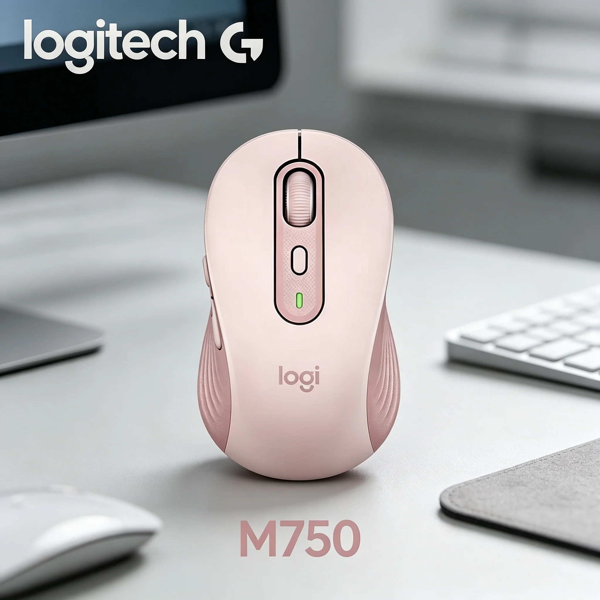 Logitech M750 Ergonomic Wireless Mouse Reduce Wrist Fatigue For PUBG Gaming Marathon And Contract Office Document Processing