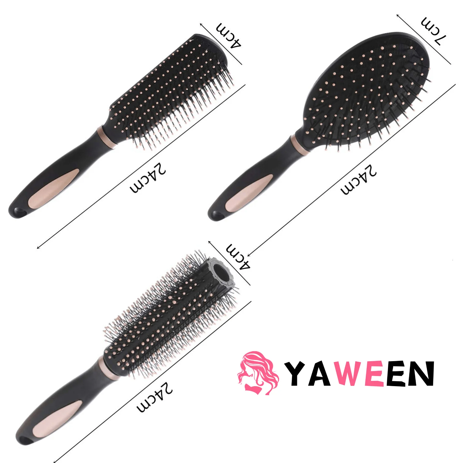 Airbag Massage Comb for Men and Women, Hair Brush, Detangling Brush, Hair Comb Set, Great On Wet or Dry Hair, 3Pcs