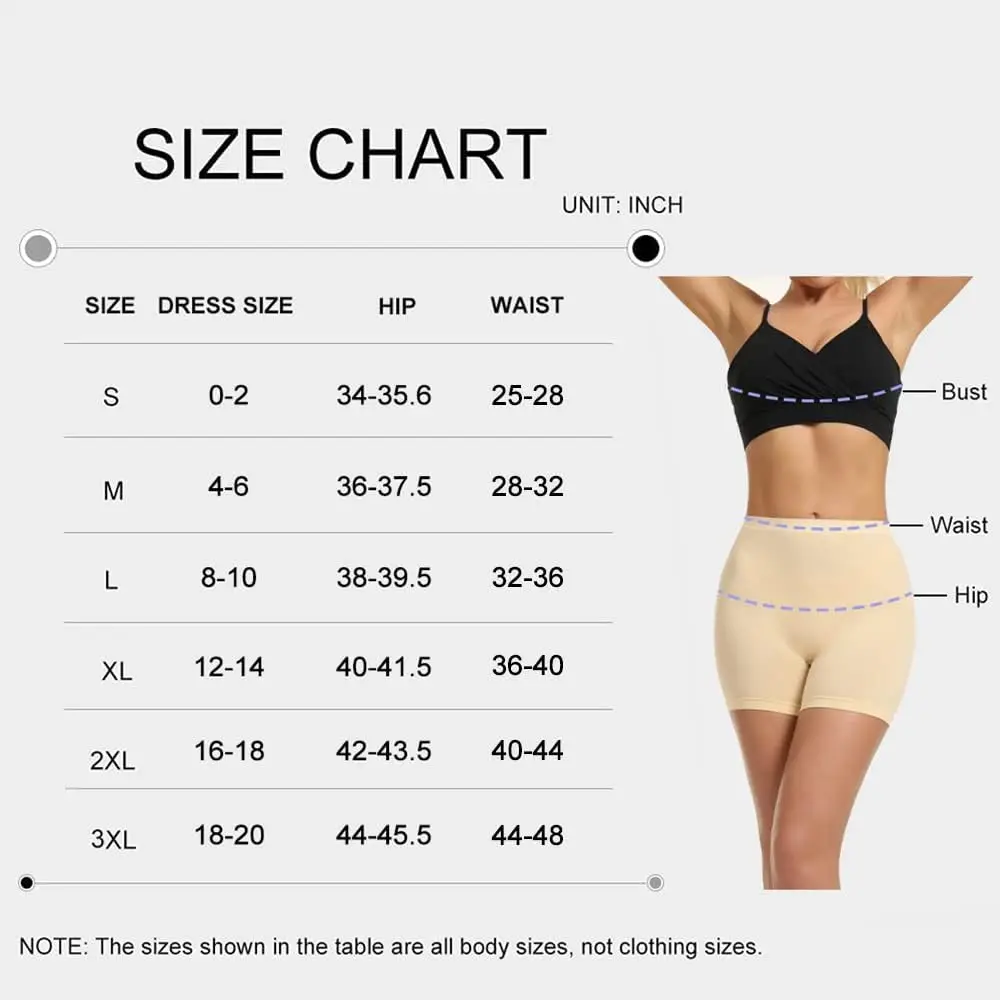 Slip Shorts Womens Under Dress Seamless Smooth Anti Chafing Bike Shorts Boy Shorts Underwear Boxer Briefs