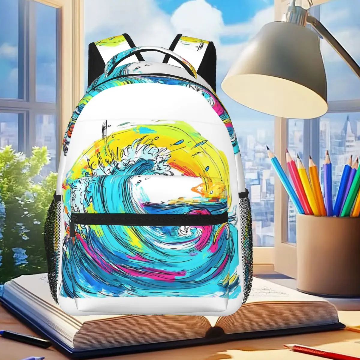 

Sunshine & Sips The Ultimate Collection Студенческий рюкзак Школьная сумка Походный дорожный рюкзак для мужчин и женщин Книжная сумка Сумки на плечо