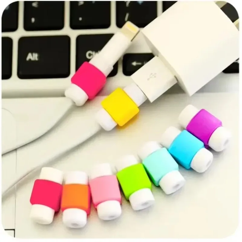 Cable Protector Silicone Charger Cord Saver Multi Color for iPhone Type-C Micro USB Cable Anti Break Universal Home Office Use