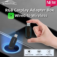 Carplay Adapter RGB Colorful Light Mini AI Box for Apple Phone Fast Connect Car OEM Wired To Wireless USB Dongle Plug and Play