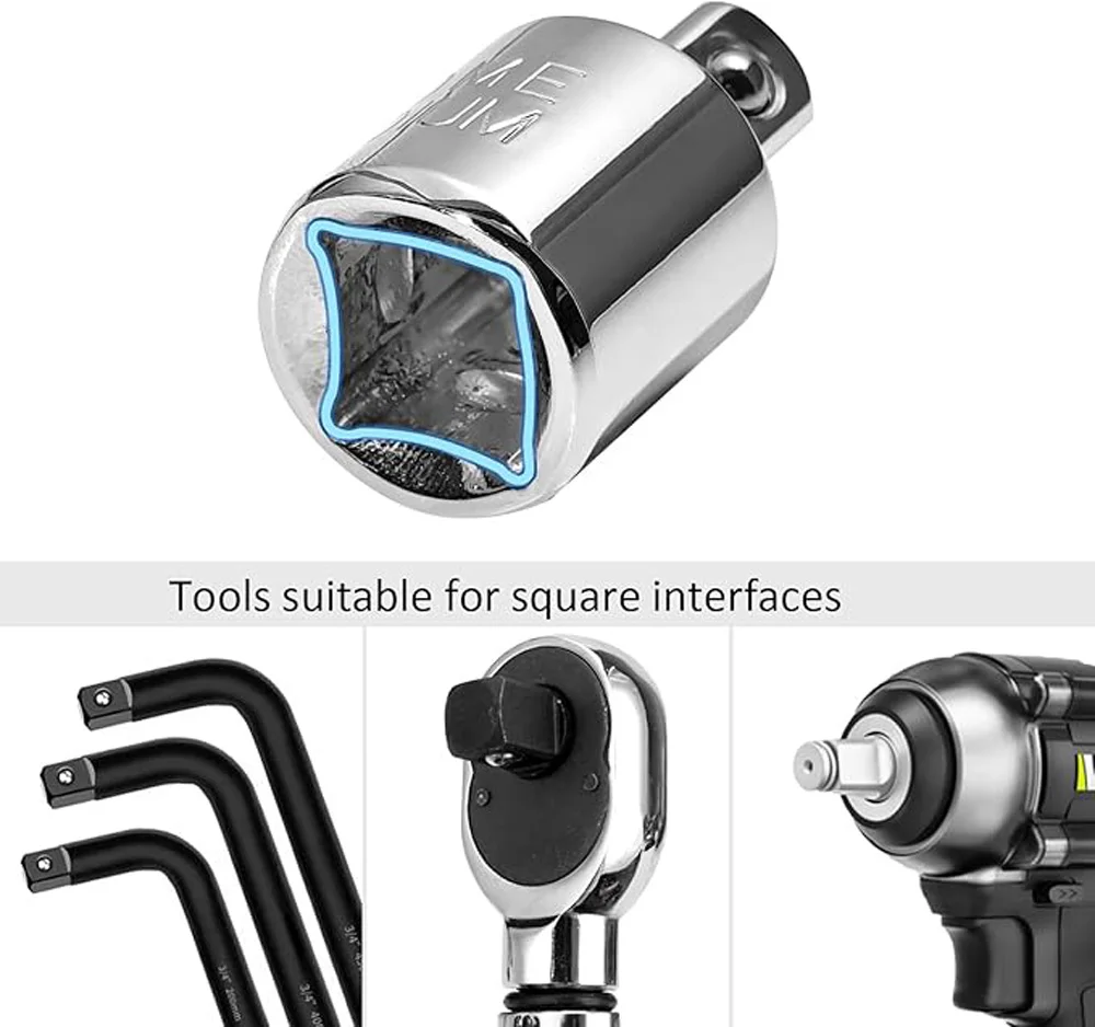 6 قطعة محول مأخذ التوصيل 1/4 "3/8" 1/2 "مجموعة محول الكروم الفاناديوم الصلب اسئلة/مجموعة تحويل المقبس لصيانة السيارات