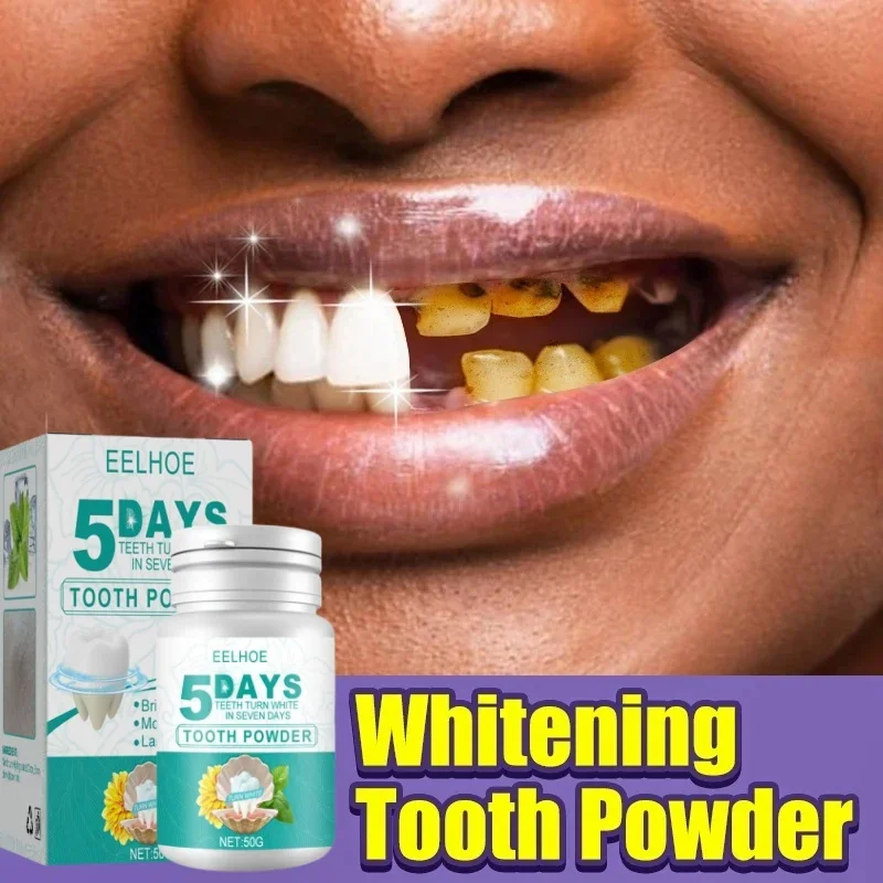 5 Days Teeth Whitening Powder Toothpaste Remove Plaque Stains Dental Calculus Oral Hygiene Cleaning Fresh Bad Breath Tooth Care