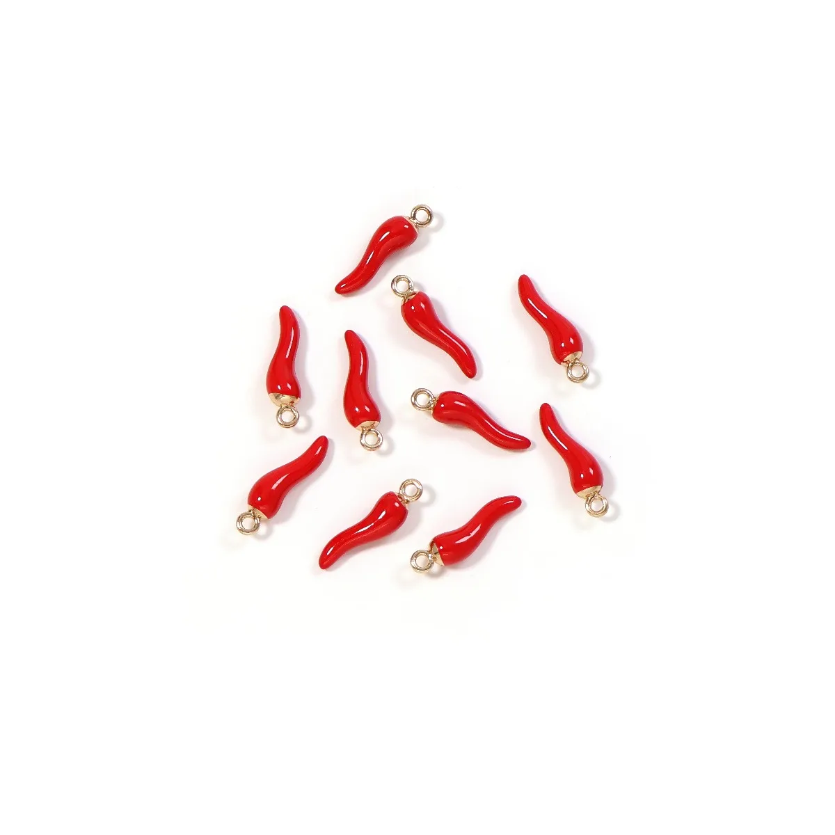 10Pcs Red Chili Pepper Enamel Charms Mini Vegetable Pendant For DIY Bracelet Necklace Earring Jewelry Making Supplies