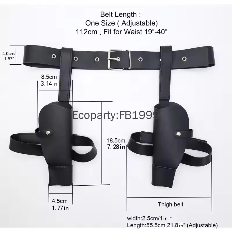 Halloween PU Leather Waist Cover Western Cowboy Style Decorative Belt Cosplay Role Play Prop Accessories Available for Men Women