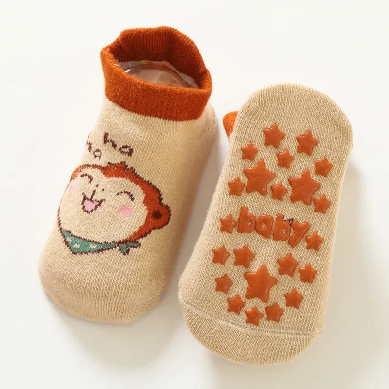 Baby Floor Socks Korea\'s New Animal Spring and Autumn Winter Cartoon Trend Glue Non-slip 0-2 Years Old Boys and Girls Boat Socks