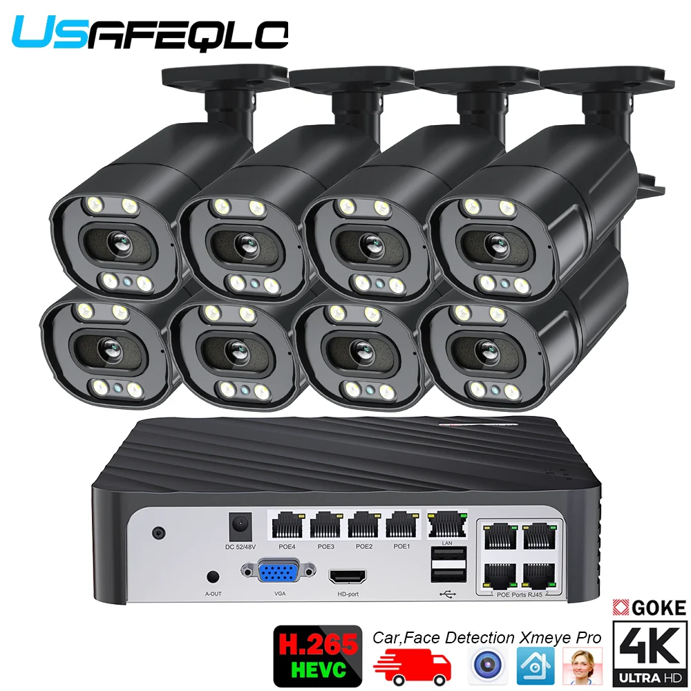 

4K H.265 Ultra HD POE Video Surveillance System 8CH NVR Recorder 4K 5MP Outdoor PoE IP Security Camera Audio Recording CCTV Kit