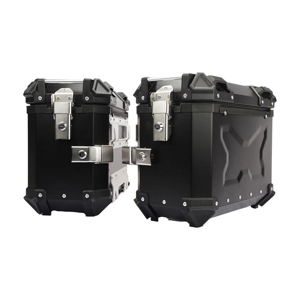 38L Side Boxes for  Motor X-Size Motorbike Aluminium Alloy Side Pannier Box Motorcycle Exhausted Tail Baggage Luggage